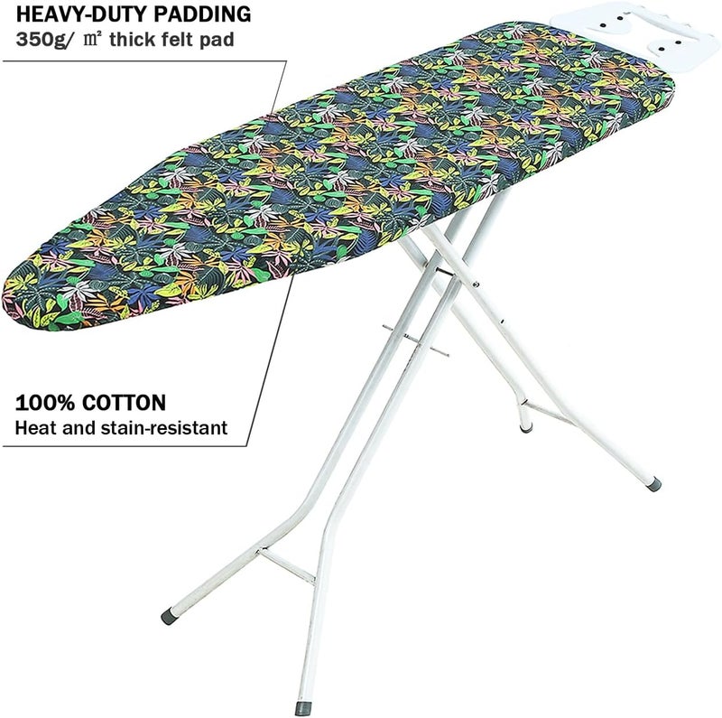 LCLW Ironing Board Cover and Pad Standard Size 15 x 54,3 Pairs of Hook and Loop Fastener Straps,Elastic Edges,2 Layers Ironing Board Cover with Thick Padding (C Pattern) - Image 3